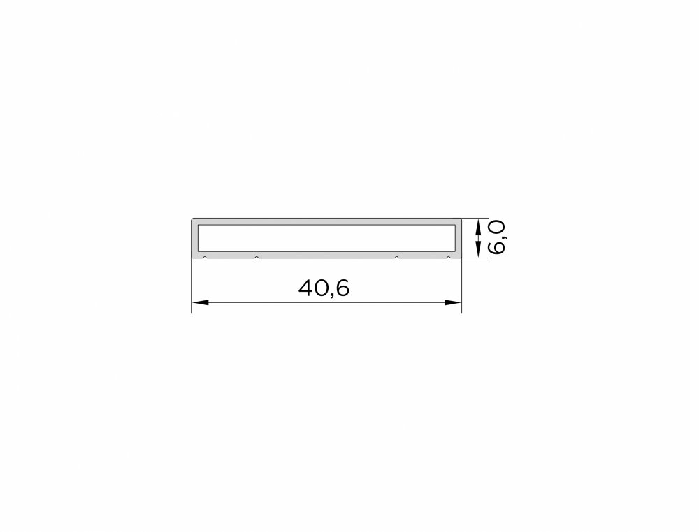 Профиль накладки 6 мм (для дверного полотна Одинарный Витраж / Simple Vitrage)