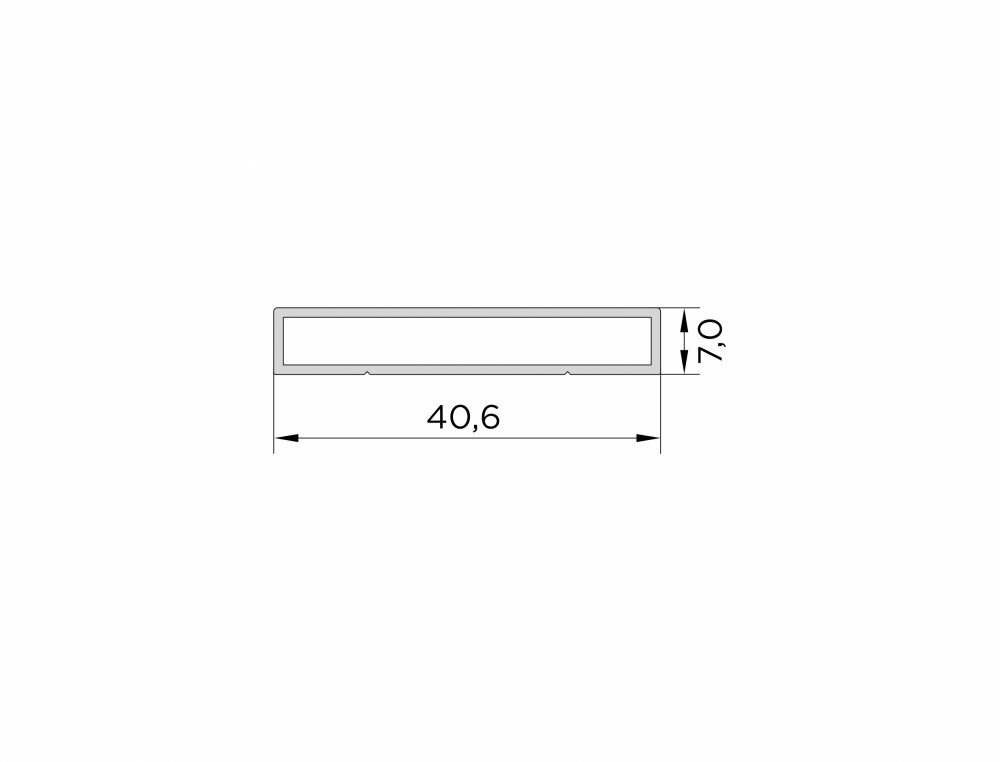 Профиль накладки 7 мм (для дверного полотна Одинарный Витраж / Simple Vitrage)