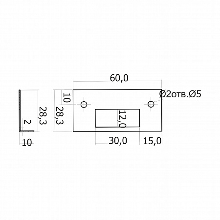 Ответная пластина для ЦС рам для замка FST-036