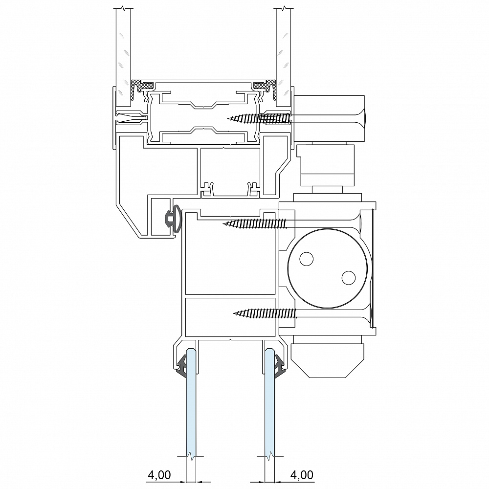 Доводчик со скользящим каналом