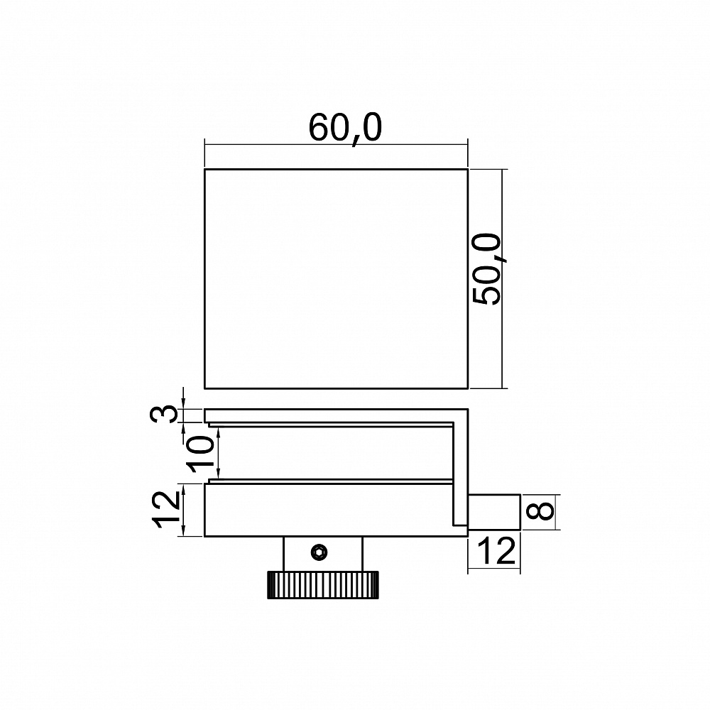 Защелка на стену без выреза в стекле
