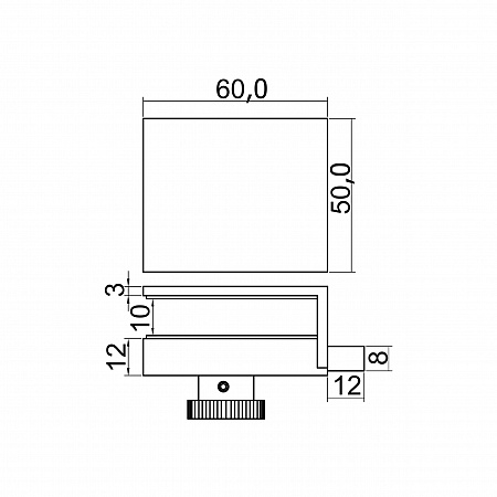 Защелка на стену без выреза в стекле
