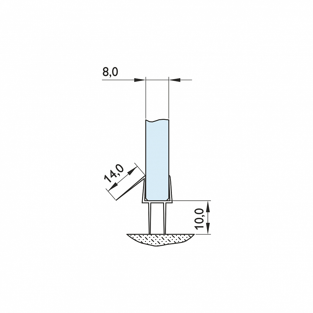 Профиль уплотнительный, прозрачный