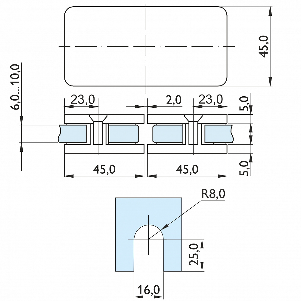 Коннектор стекло-стекло