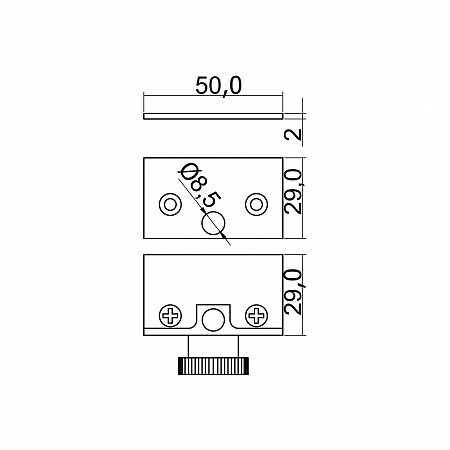Защелка на стену без выреза в стекле