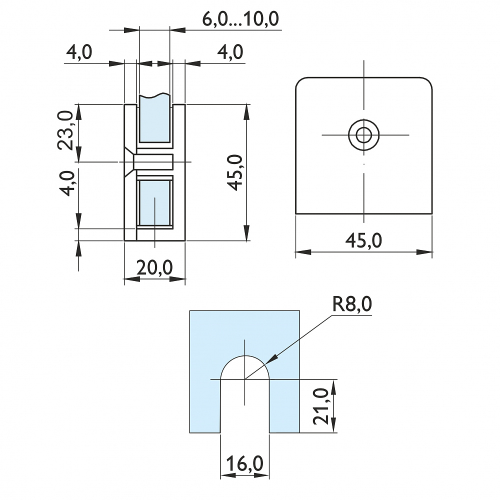 Коннектор стекло-стена