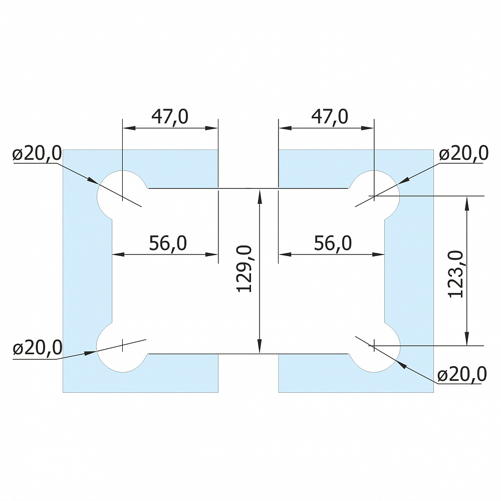 Ответная часть для замка FST-56 для стекла 8-10 мм
