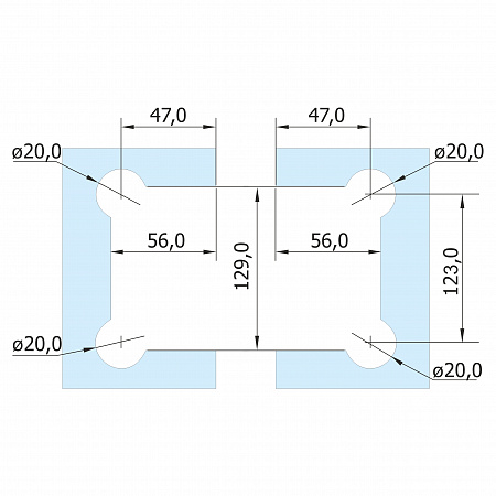Ответная часть для замка FST-56 для стекла 8-10 мм Ответная часть для замка FST-56 для стекла 8-10 мм