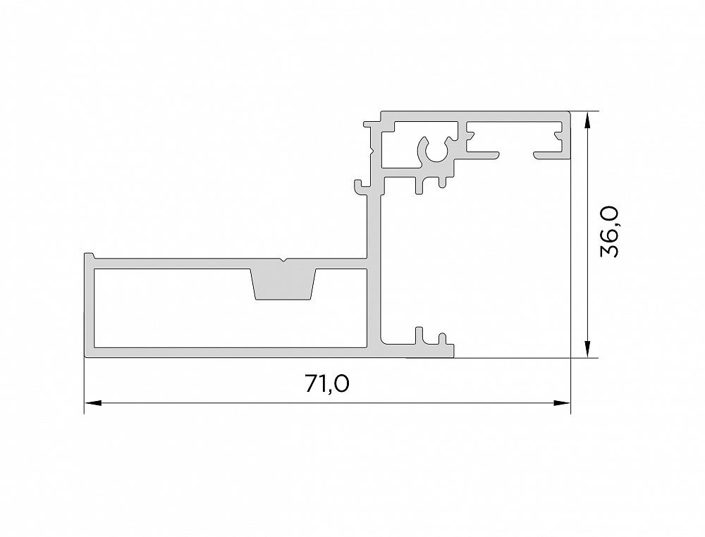 Профиль базы зажимной рамы под ЦС полотно 2