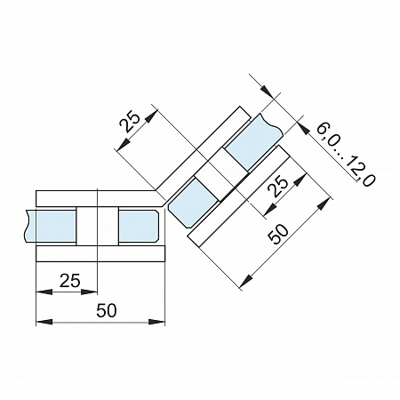 Коннектор стекло-стекло 135°