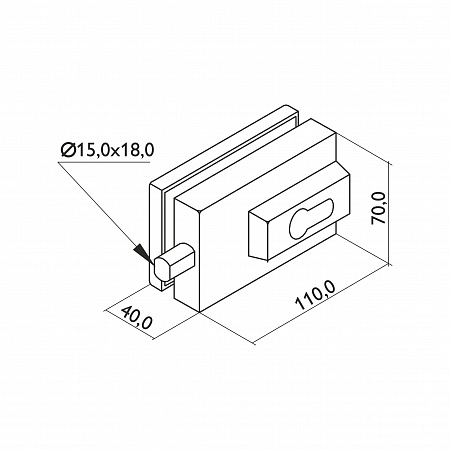 Замок центральный / угловой с ответной частью Замок центральный / угловой с ответной частью
