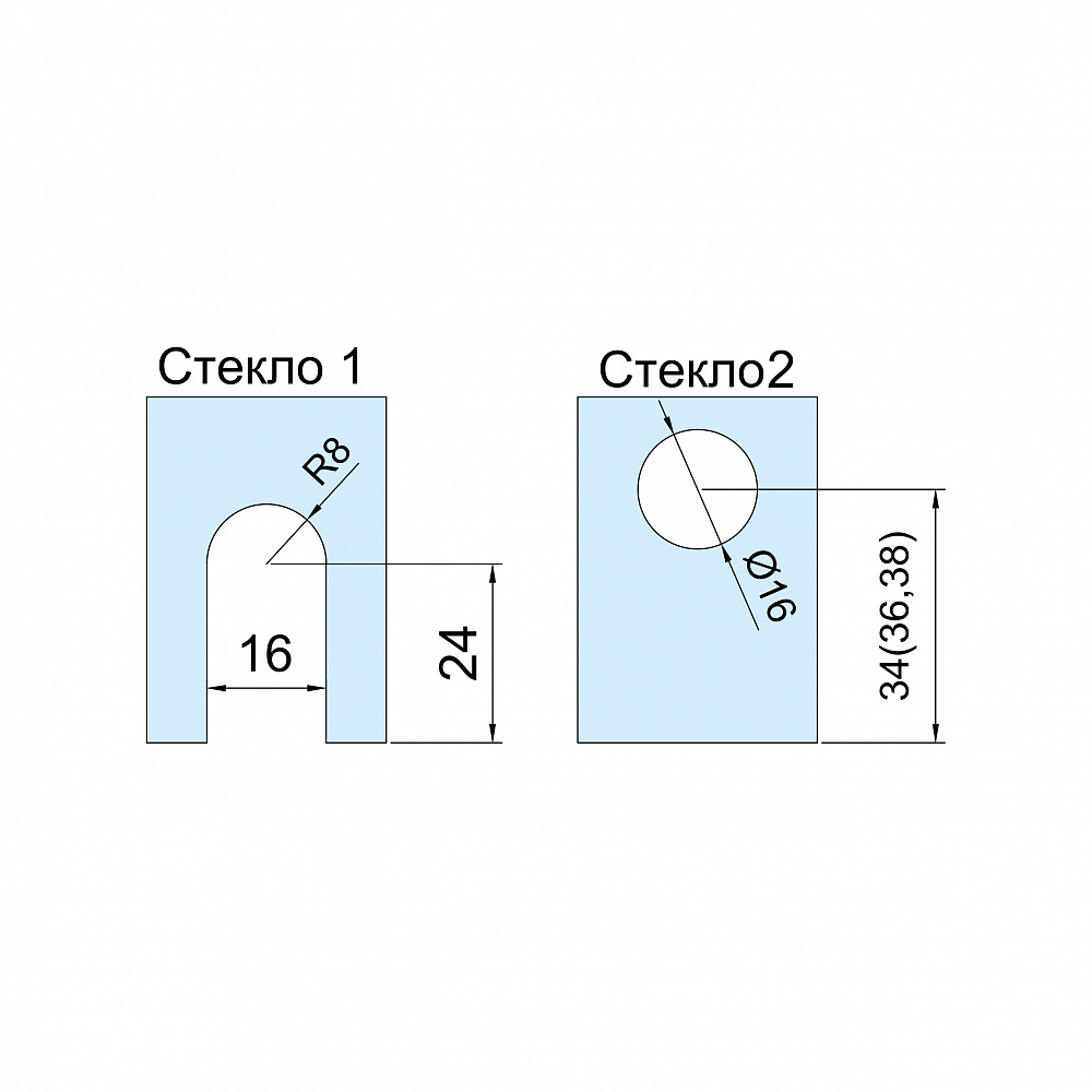Коннектор стекло-стекло 90°