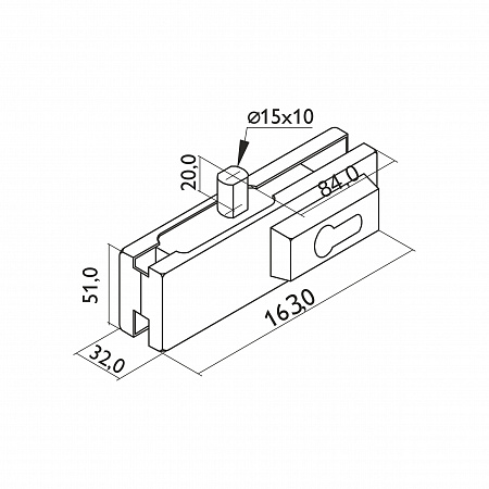 Замок угловой с круглым ригелем