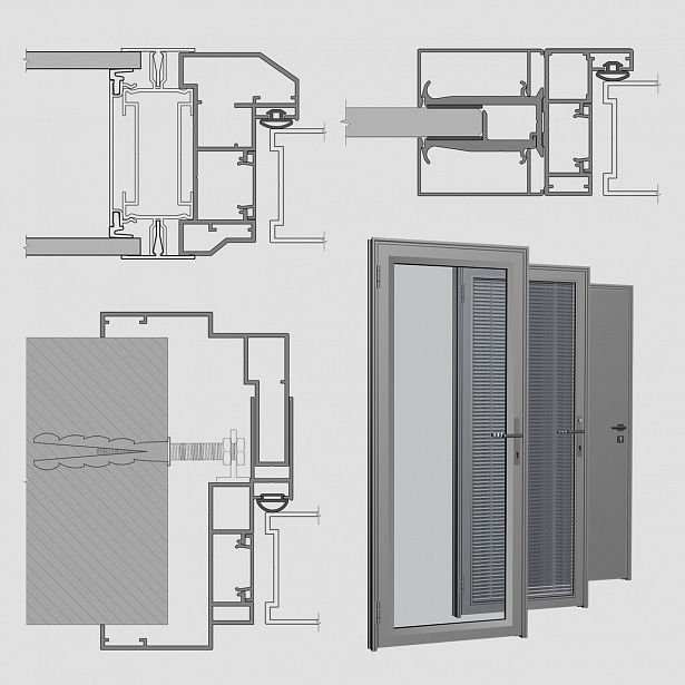 ДВЕРИ МЕЖКОМНАТНЫЕ  на основе профилей из алюминиевых сплавов
