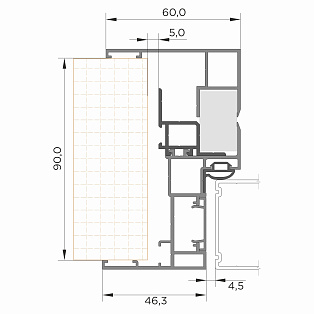 Рама телескопическая Т7 с добором (комплект)