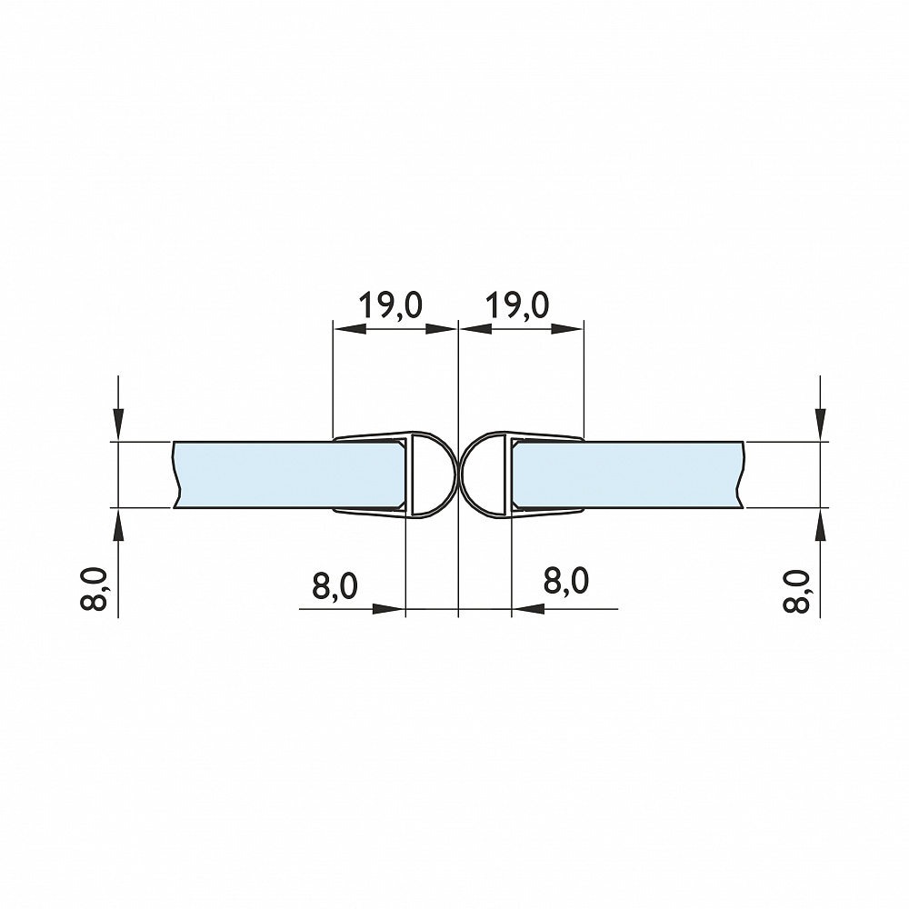 Профиль уплотнительный, прозрачный