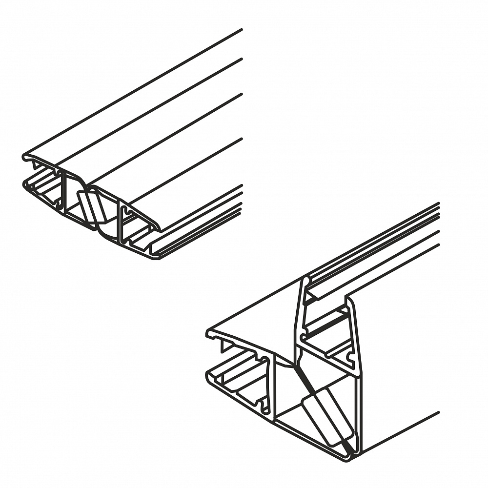Профиль уплотнительный, магнитный, прозрачный. Комплект из двух профилей