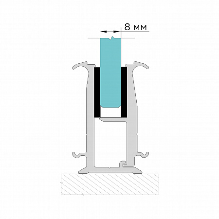 Комплект зажимного профиля М1 для стекла 8 мм