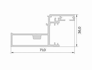 Профиль базы зажимной рамы под ЦС полотно 2