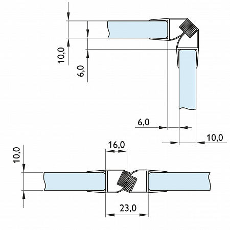 Профиль уплотнительный, магнитный, прозрачный. Комплект из двух профилей