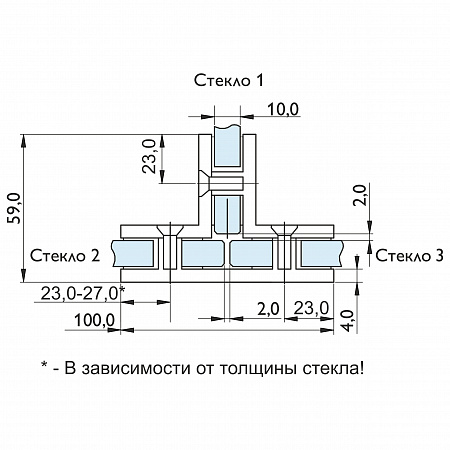 Коннектор стекло-стекло-стекло