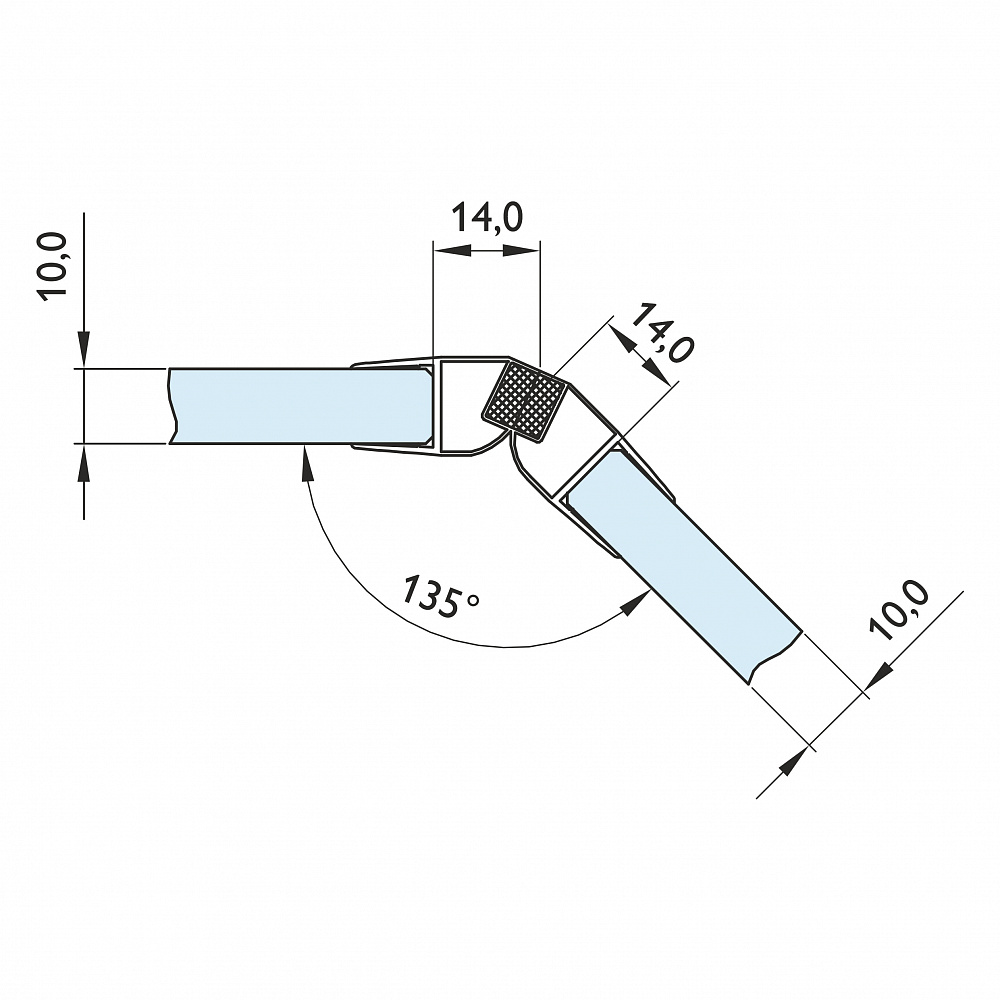 Профиль уплотнительный, магнитный, прозрачный