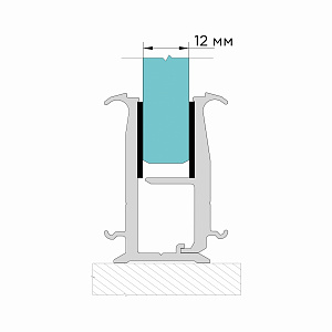 Комплект зажимного профиля М1 для стекла 12 мм