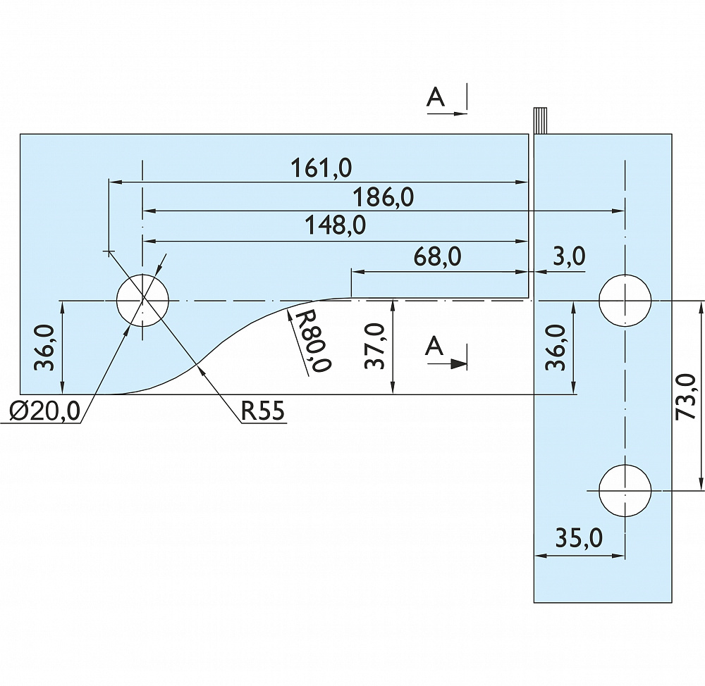 Фитинг угловой соединительный с осью
