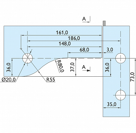 Фитинг угловой соединительный с осью