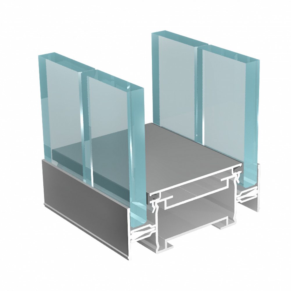 Цельностеклянная перегородка с двойным остеклением ФС.Модель 3