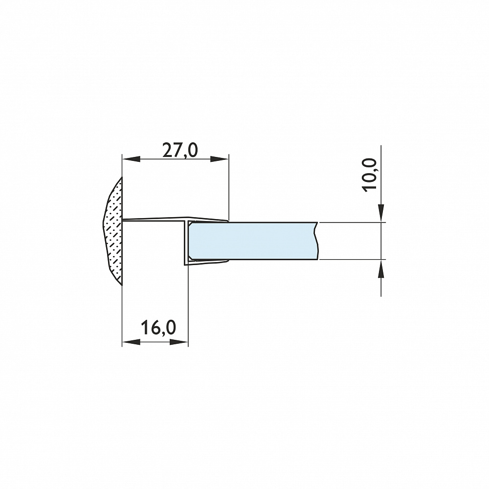 Профиль уплотнительный, прозрачный