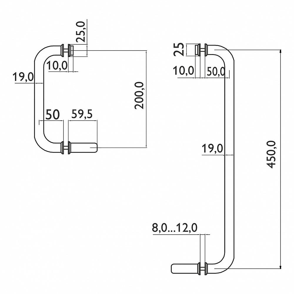Ручка 19х450х200 комплект