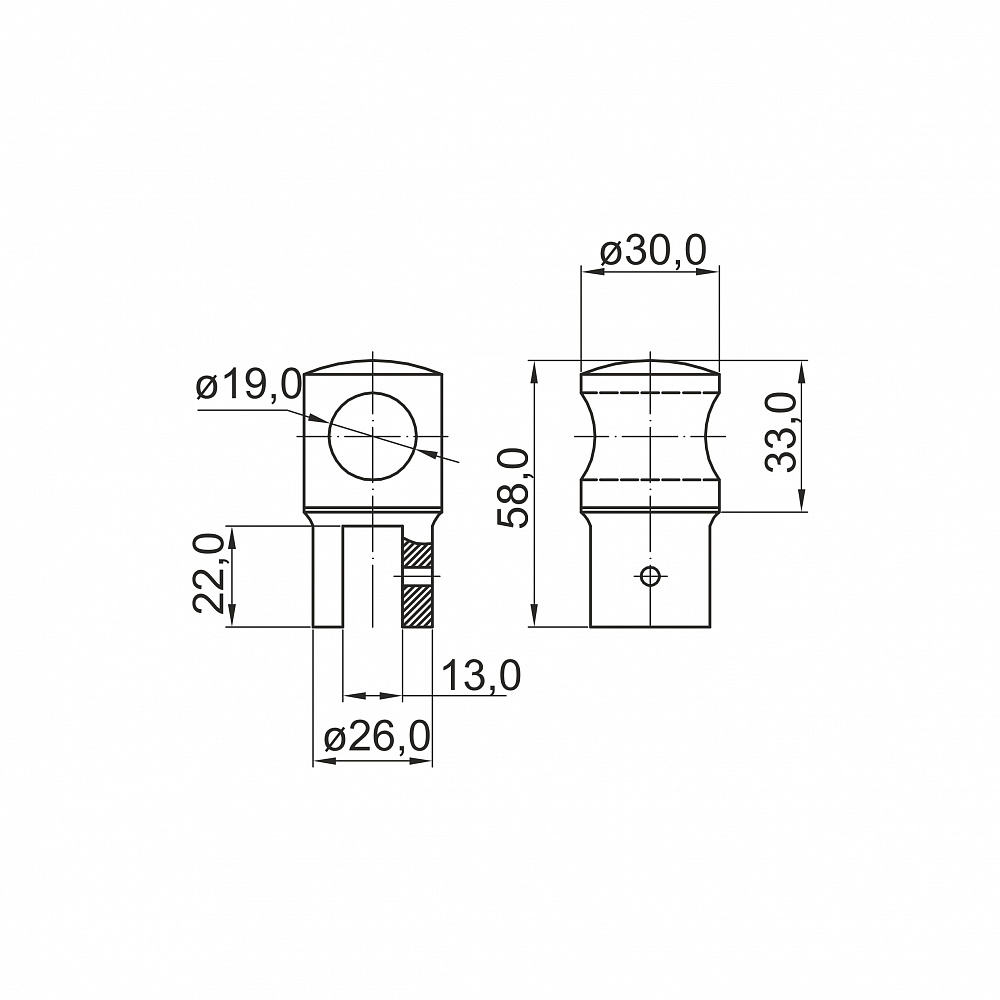 Держатель стекла сквозной