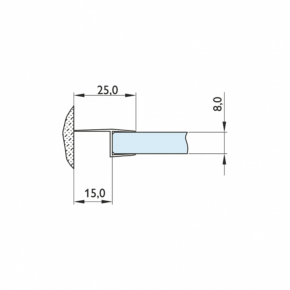 Профиль уплотнительный, прозрачный