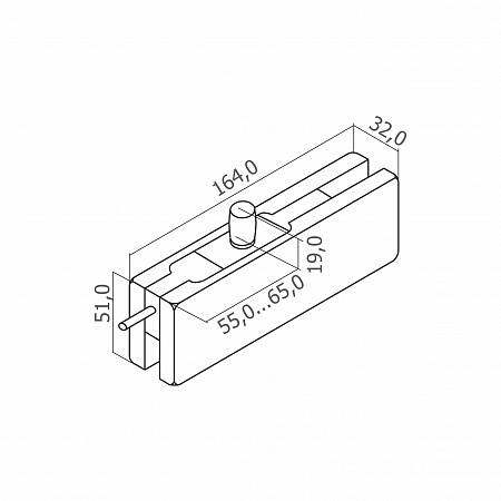 Фитинг на фрамугу с осью и анкером