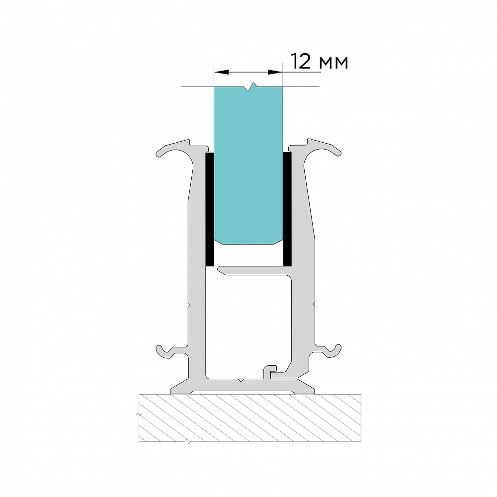 Комплект зажимного профиля М1 для стекла 12 мм