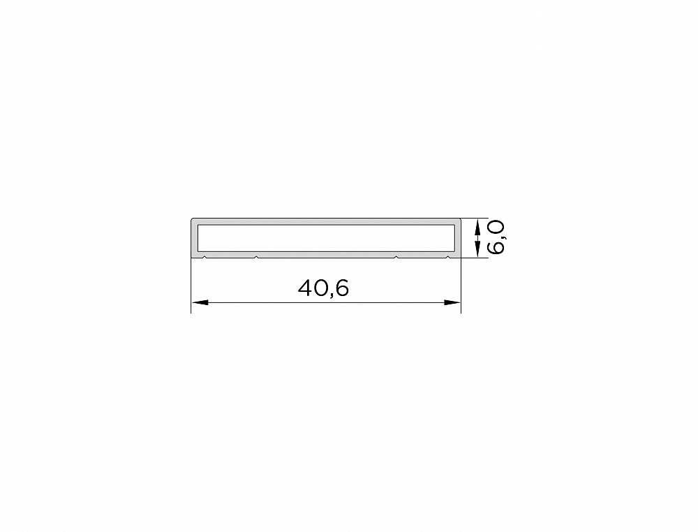 Профиль накладки 6 мм (для дверного полотна Simple Vitrage)