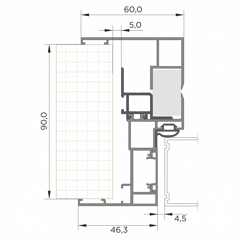 Рама телескопическая Т7 с добором (комплект)