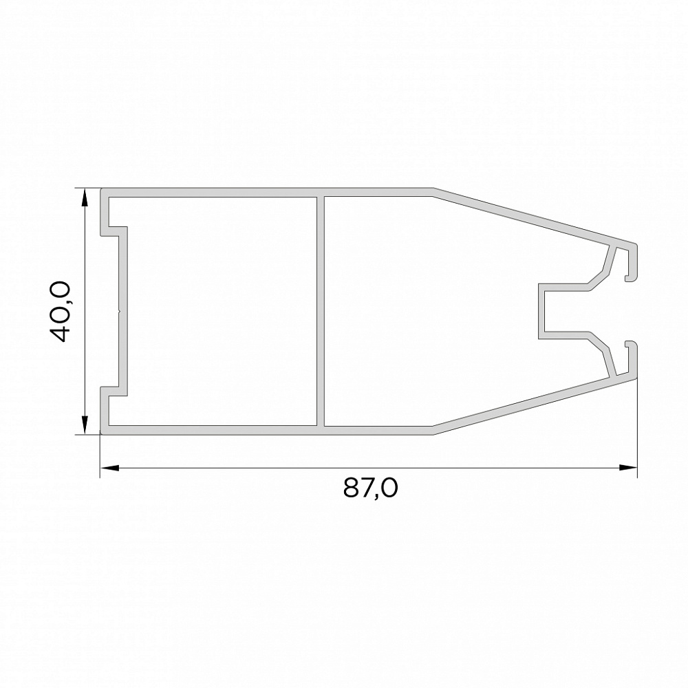 Профиль дверного полотна 1В (Simple Vitrage)
