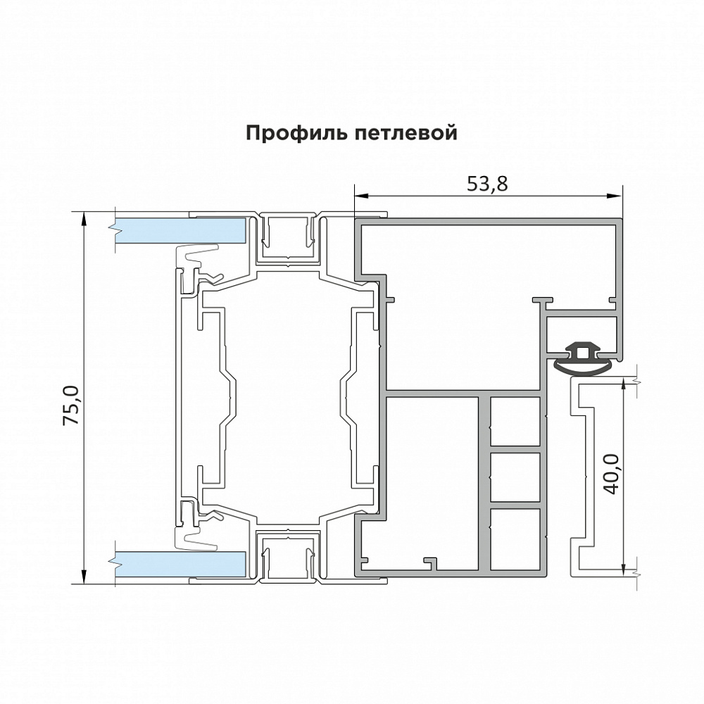 Рама 40 М3 установка под скрытые петли (комплект)
