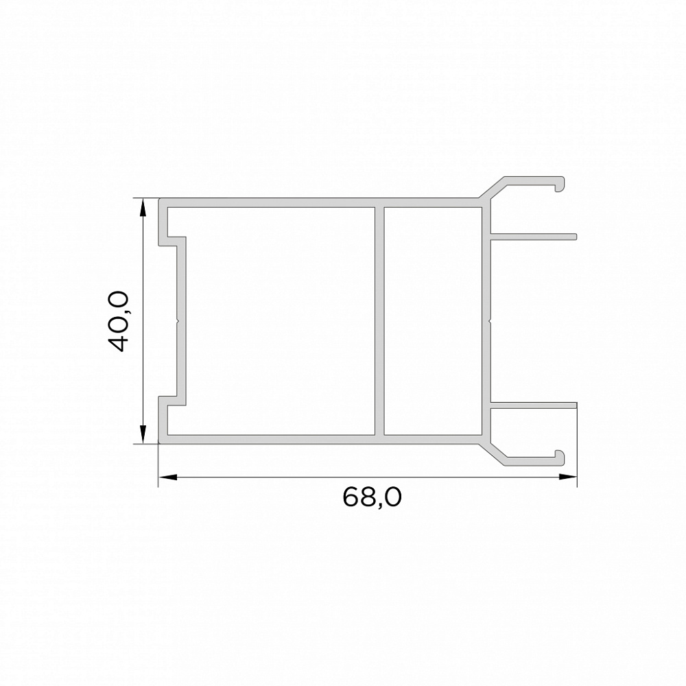 Профиль дверного полотна 2В (Двойной Витраж 1,2 / Double Vitrage DV 1, DV 2)